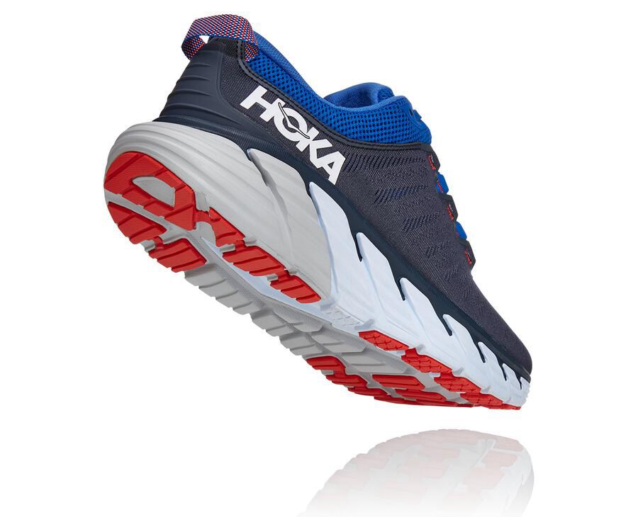 Hoka One One Running Shoes Mens Black/Blue - Gaviota 3 - 34791TRUN